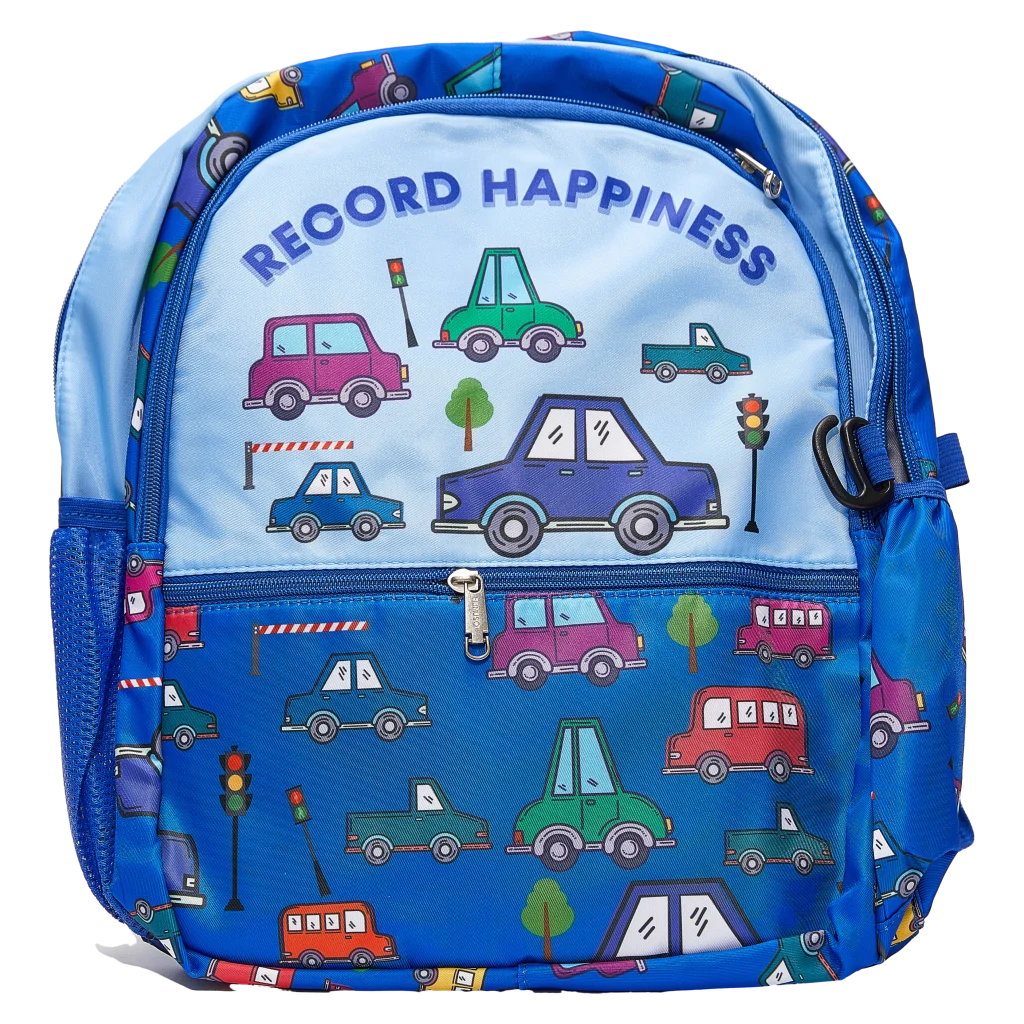 Kinderrucksack mit Auto-Design für Kinder (Blau)