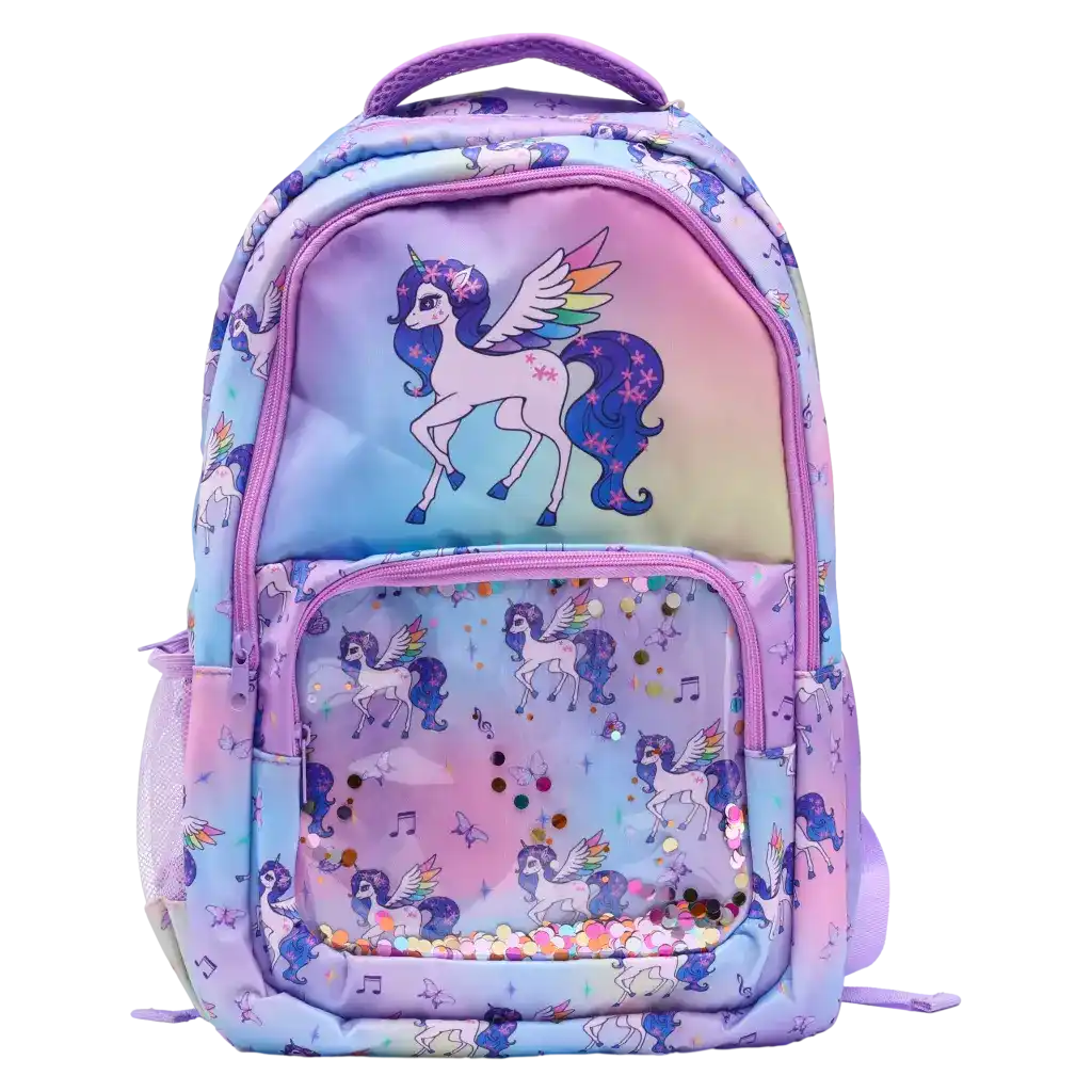 Kinderrucksack aus Köperstoff mit Einhorn-Design, 360 g (Mehrfarbig)