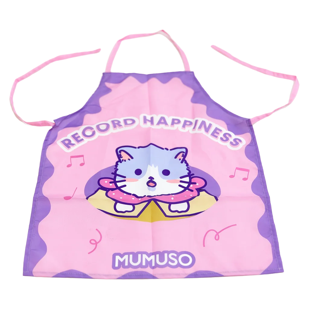 Kinderschürze aus Polyester mit Katzen-Design (Rosa/Lila)