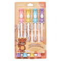 8er-Pack Kinderzahnbürsten mit Bären-Design, weiche Borsten (Rosa/Gelb/Blau/Lila)