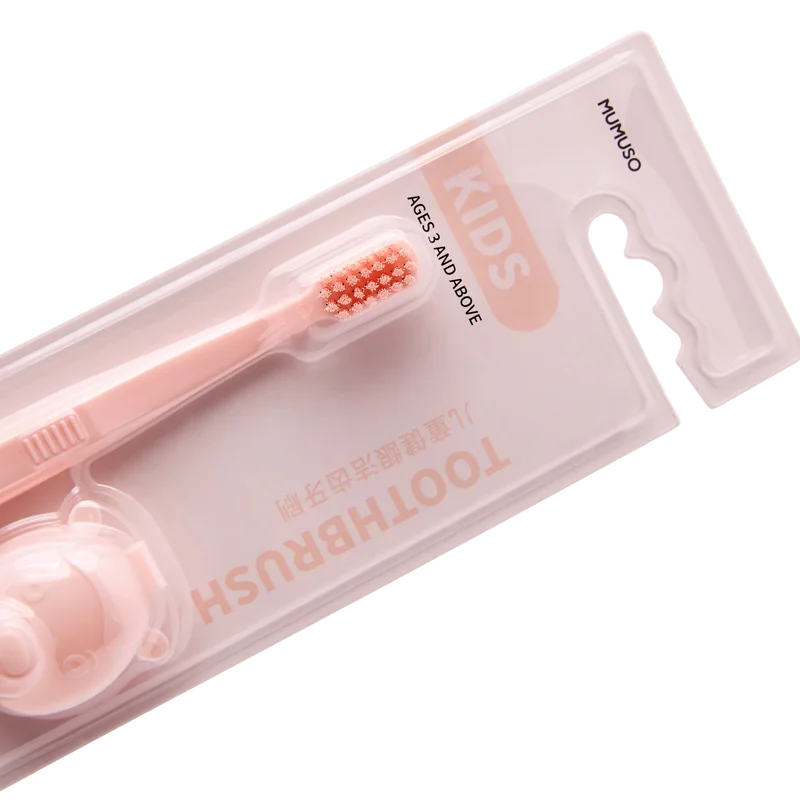 Kinderzahnbürste mit Bären-Design für Kinder ab 3 Jahren (Rosa)