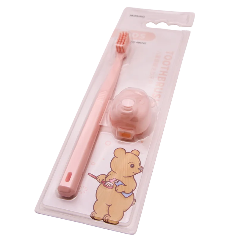 Kinderzahnbürste mit Bären-Design für Kinder ab 3 Jahren (Rosa)