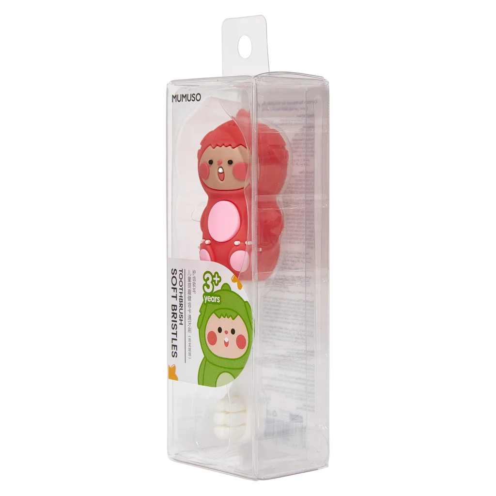 Kinderzahnbürste mit Dinosaurier-Design für Kinder ab 3 Jahren (Grün/Rosa)