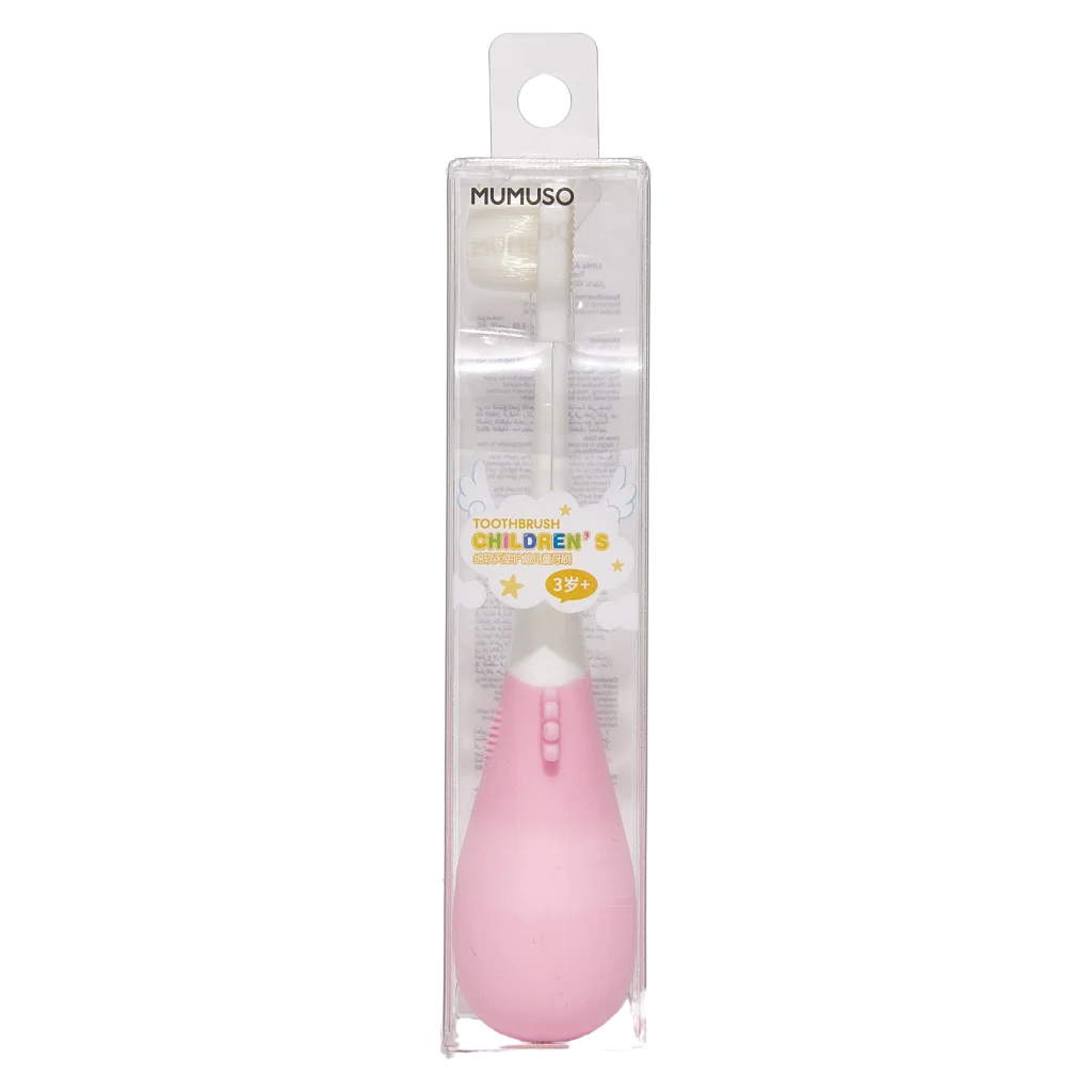 Kinderzahnbürste mit weichen Borsten und ergonomischem Griff für Kinder ab 3 Jahren (Rosa/Blau)
