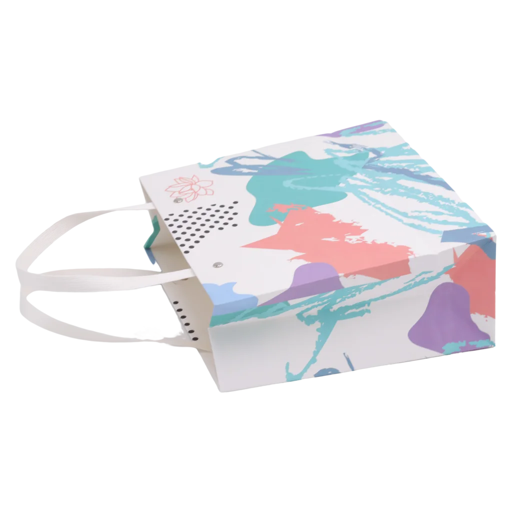 Kleine Geschenktragetasche aus Papier mit abstraktem Print (Mehrfarbig)