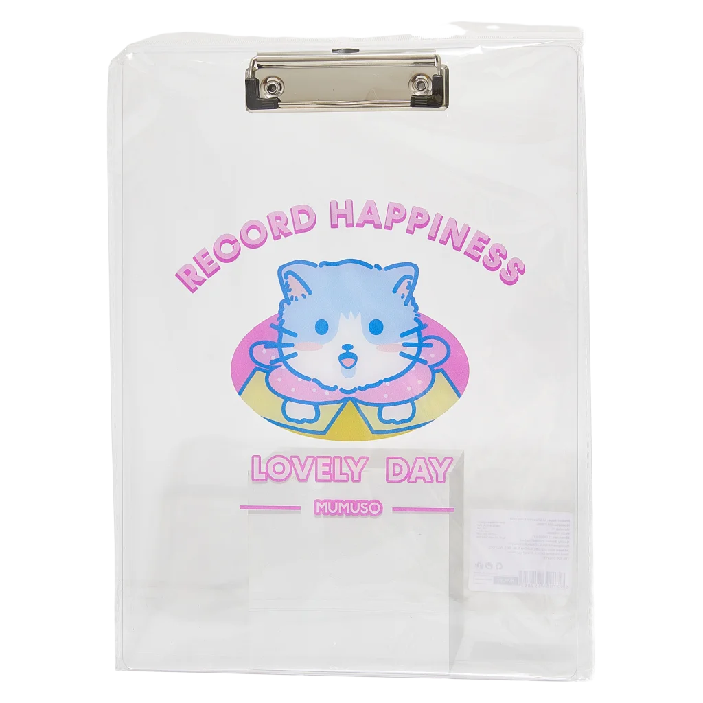 Klemmbrett A4 transparent mit Katzen-Design (Transparent)