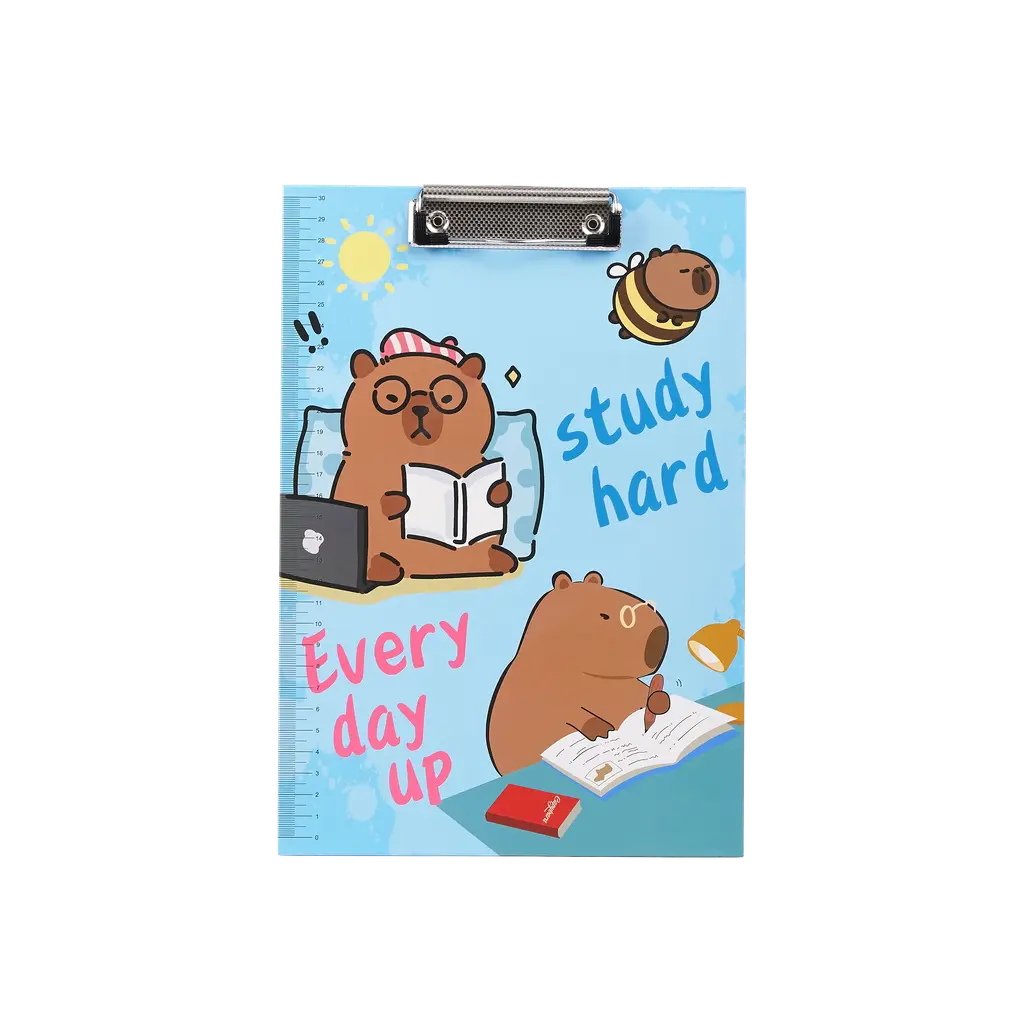 Klemmbrett mit Capybara-Design für Notizen (Blau/Lila/Braun/Rosa)