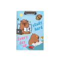 Klemmbrett mit Capybara-Design für Notizen (Blau/Lila/Braun/Rosa)