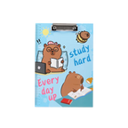 Klemmbrett mit Capybara-Design für Notizen (Blau/Lila/Braun/Rosa)