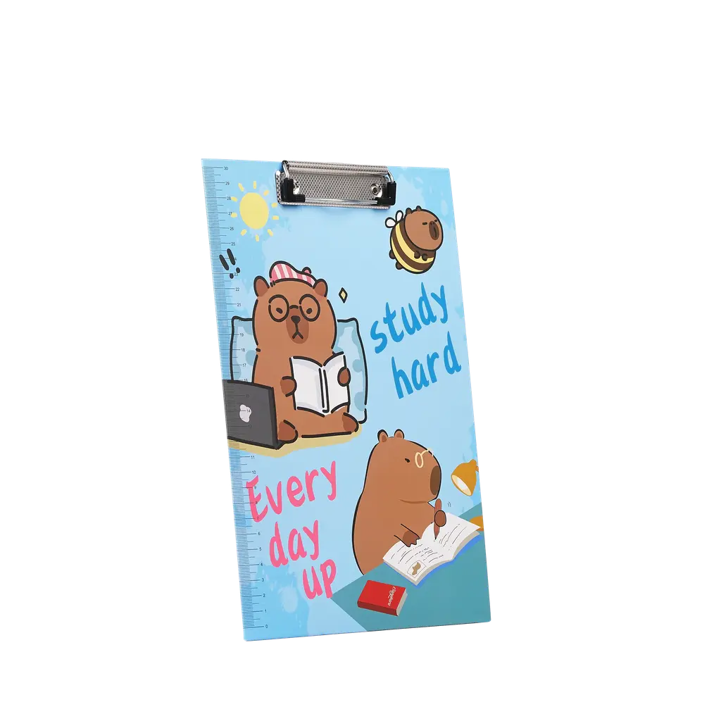 Klemmbrett mit Capybara-Design für Notizen (Blau/Lila/Braun/Rosa)