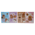 Klemmbrett mit Capybara-Design für Notizen (Blau/Lila/Braun/Rosa)