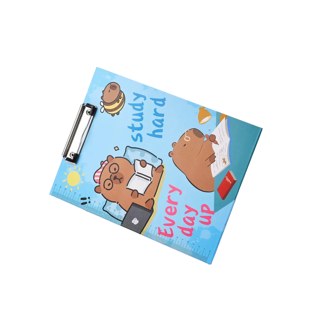 Klemmbrett mit Capybara-Design für Notizen (Blau/Lila/Braun/Rosa)