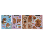 Klemmbrett mit Capybara-Design für Notizen (Blau/Lila/Braun/Rosa)