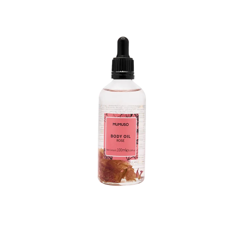 Körperöl mit Rosenblütenblättern und Rosenduft, 100 ml (Rosa)
