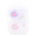 Tragbarer Kontaktlinsenbehälter mit Blumen-Design (Lila/Rosa)
