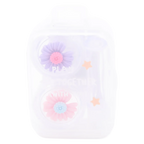 Tragbarer Kontaktlinsenbehälter mit Blumen-Design (Lila/Rosa)