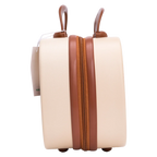 Kosmetikkoffer 14 Zoll mit Familien-Design, Hartschale (Beige/Braun)
