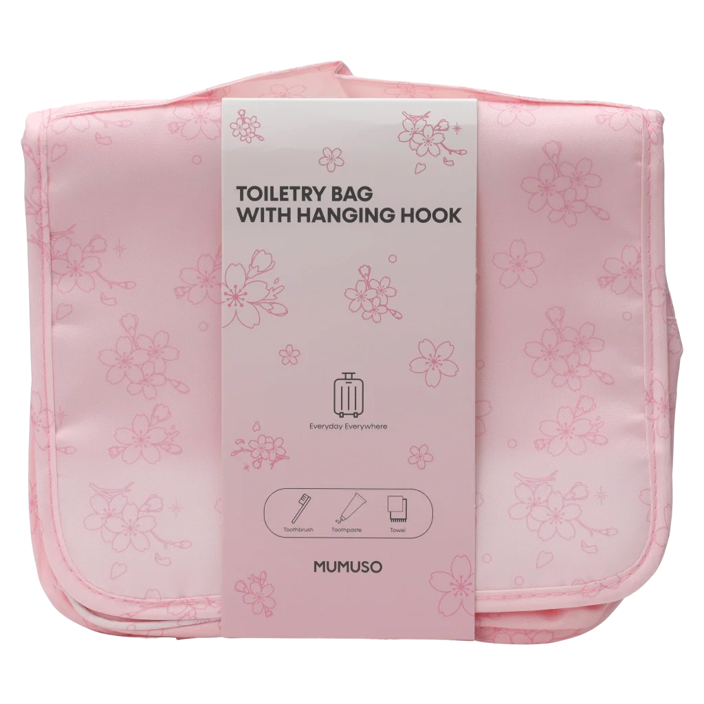 Kosmetiktasche zum Aufhängen aus Polyester mit Kirschblüten-Design (Rosa)