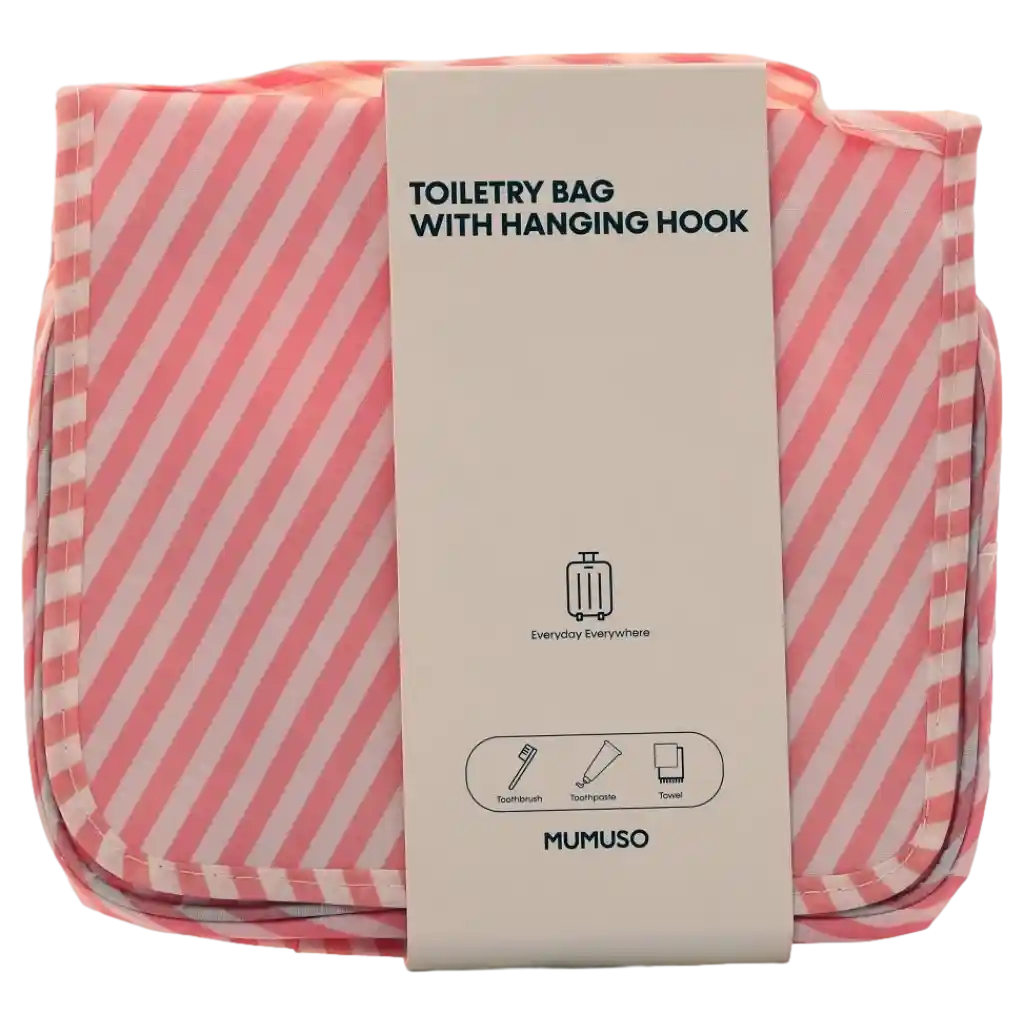 Kosmetiktasche mit Aufhängehaken aus Polyester und Nylon (Rosa)