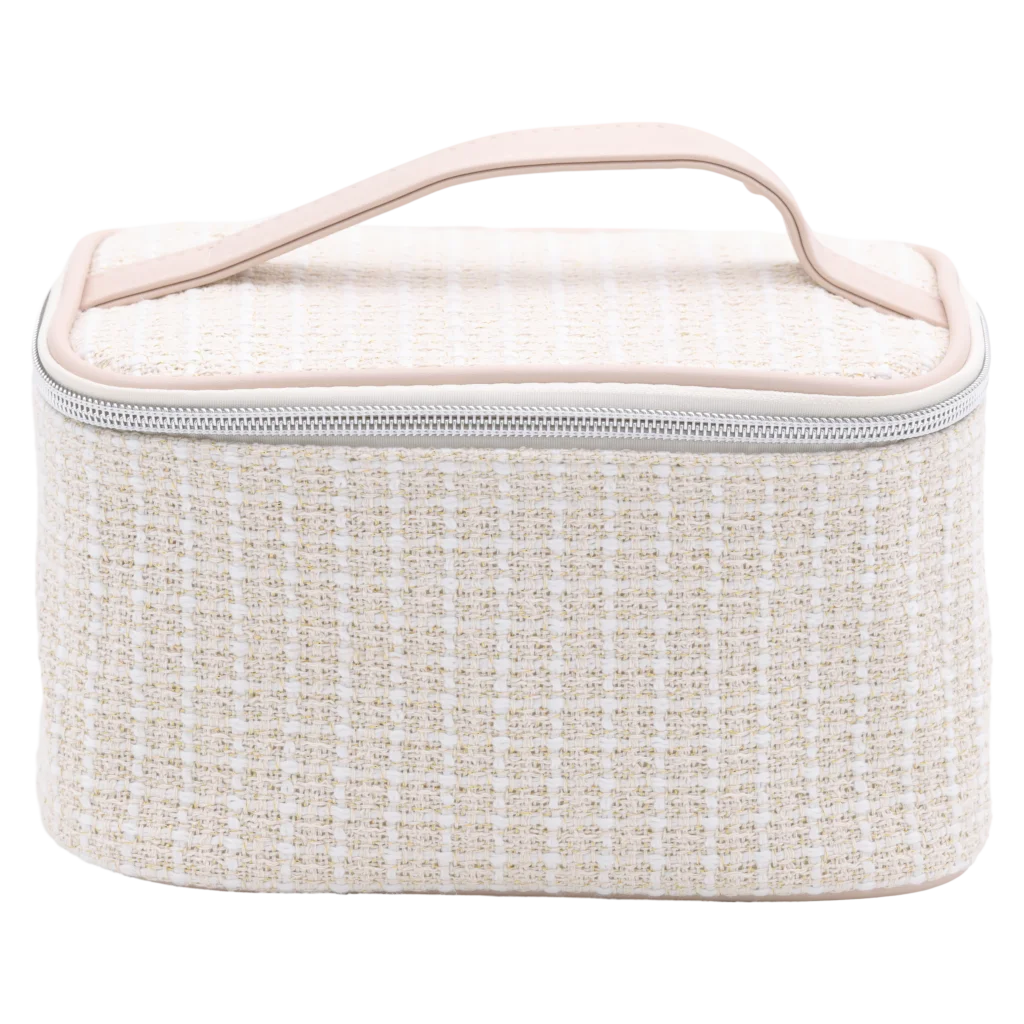 Kosmetiktasche aus Jacquard-Gewebe mit Futter (Apricot)
