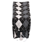 Rechteckige Kunstleder-Kosmetiktasche mit Schachbrett-Design (Schwarz/Weiß)