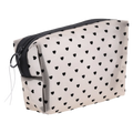 Kosmetiktasche aus Nylon mit Herz-Design (Khaki)