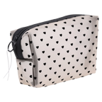 Kosmetiktasche aus Nylon mit Herz-Design (Khaki)