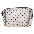Kosmetiktasche aus Nylon mit Herz-Design (Khaki)