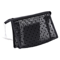 Tragbare Kosmetiktasche aus Nylon mit Herzchen-Design (Schwarz)