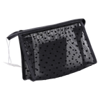 Tragbare Kosmetiktasche aus Nylon mit Herzchen-Design (Schwarz)