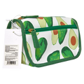 Kosmetiktasche aus PVC mit Avocado-Design, duales Fach (Weiß/Grün)