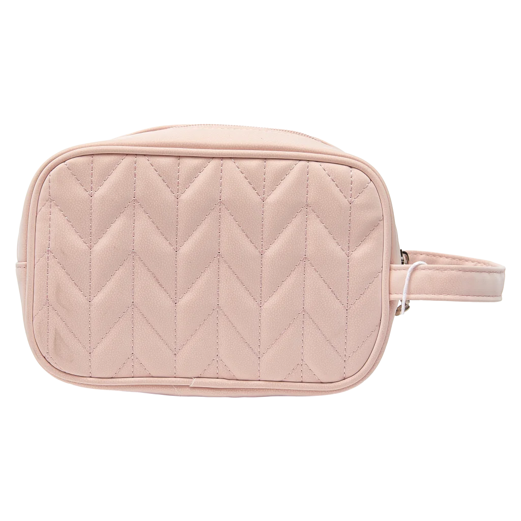 Kosmetiktasche aus PVC mit Fischgräten-Design (Rosa)