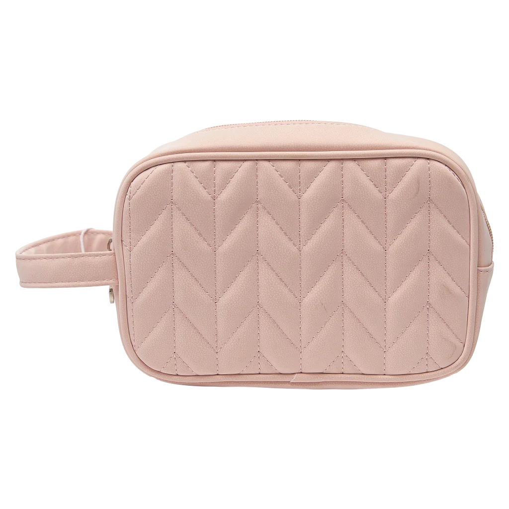 Kosmetiktasche aus PVC mit Fischgräten-Design (Rosa)