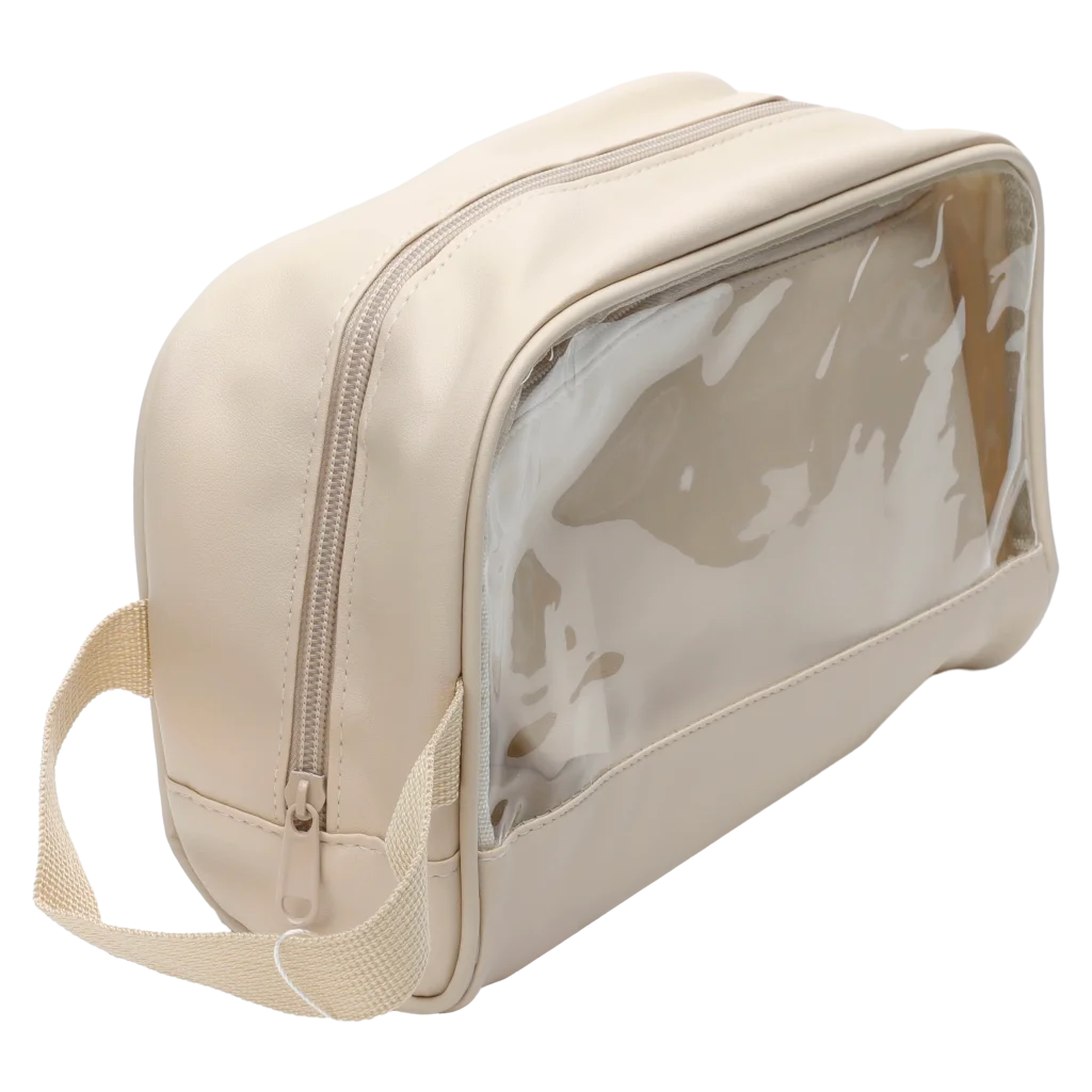 3-teiliges Kosmetiktaschen-Set aus PVC, Kollektion Cherry Blossom (Ivory White)
