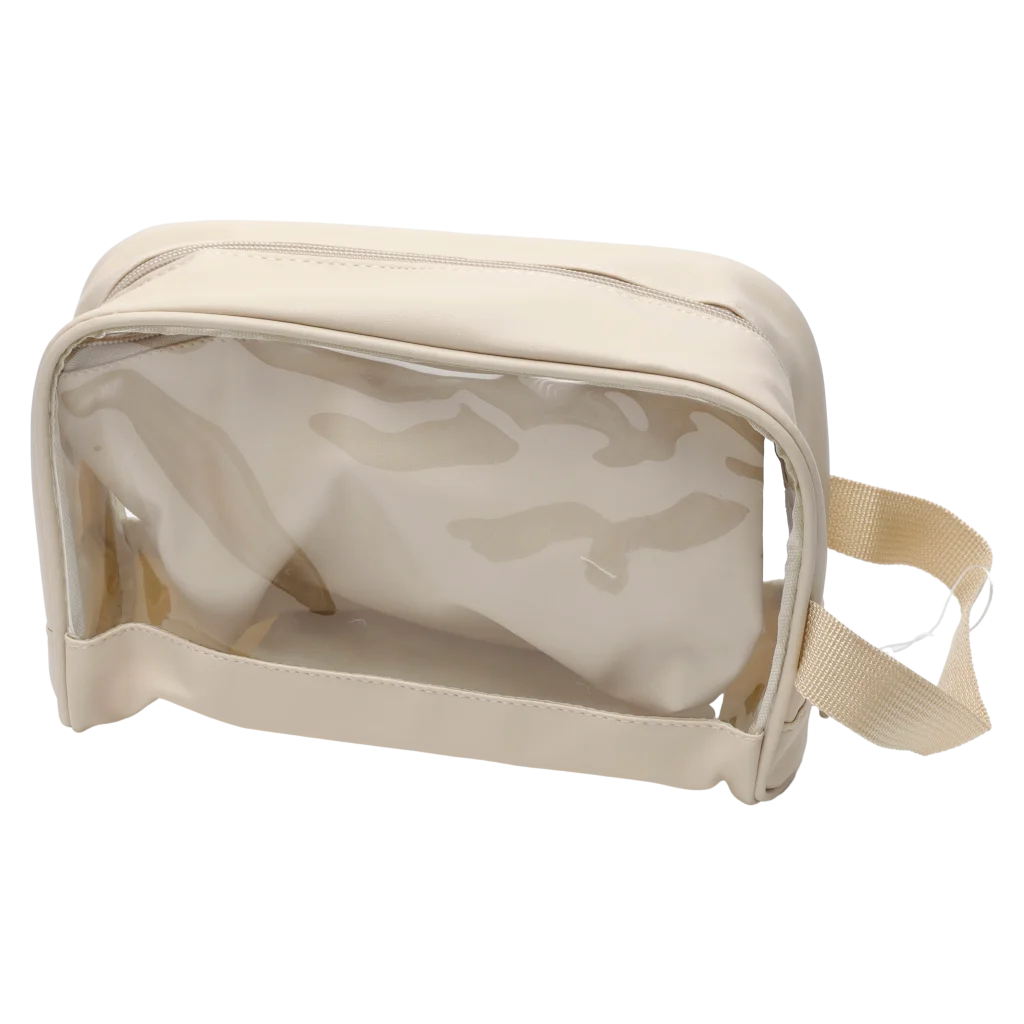 3-teiliges Kosmetiktaschen-Set aus PVC, Kollektion Cherry Blossom (Ivory White)