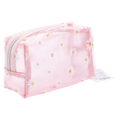 Transparente Kosmetiktasche aus Stoff-PVC mit Gänseblümchen-Design (Rosa)