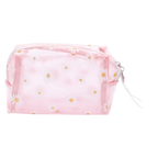 Transparente Kosmetiktasche aus Stoff-PVC mit Gänseblümchen-Design (Rosa)