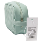 Kosmetiktasche aus Weich-PVC mit Chevron-Design (Grün), kompakt und leicht