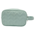 Kosmetiktasche aus Weich-PVC mit Chevron-Design (Grün), kompakt und leicht