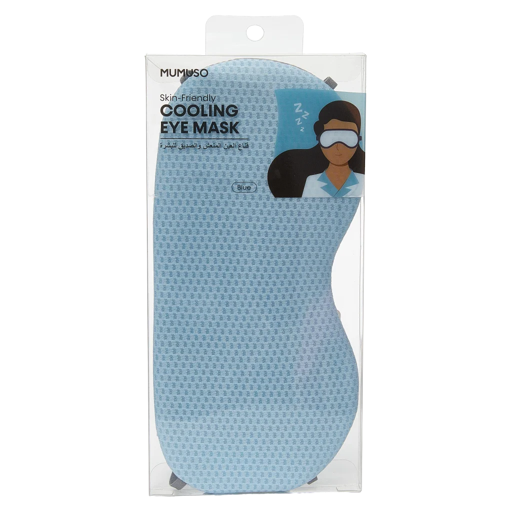 Kühlende Augenmaske mit Gel-Pads, hautfreundlich (Blau)