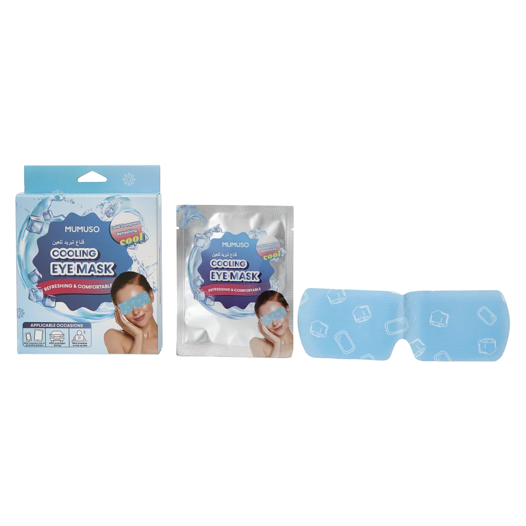 5 Stück kühlende Augenmaske aus Vliesstoff und Aluminiumlack, Einweg (Blau)