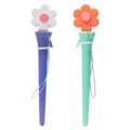 Kugelschreiber mit Blumen-Design für Schule &amp; Büro (Blau/Weiß/Mint/Orange)