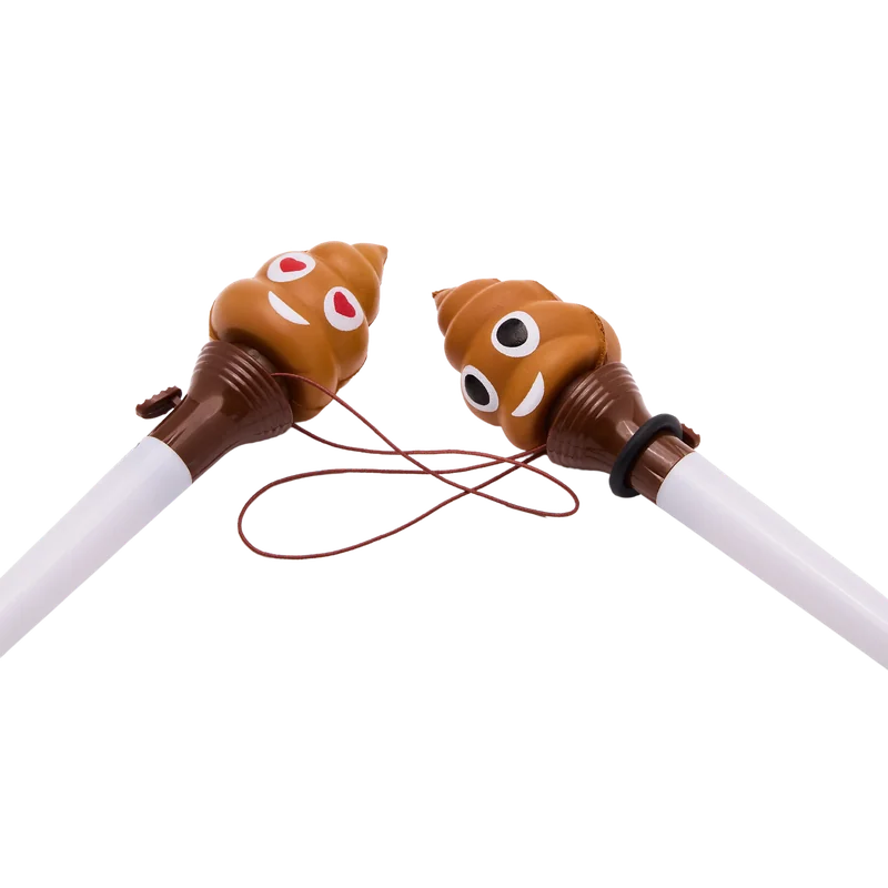Kugelschreiber mit Emoji-Design (Braun/Weiß)