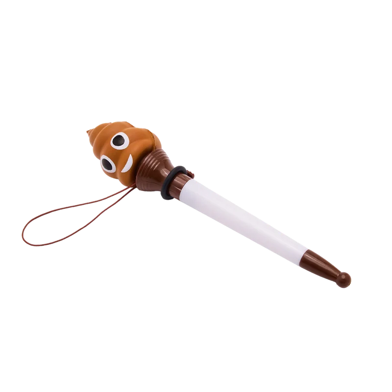 Kugelschreiber mit Emoji-Design (Braun/Weiß)