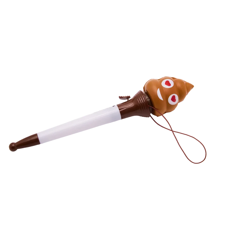 Kugelschreiber mit Emoji-Design (Braun/Weiß)