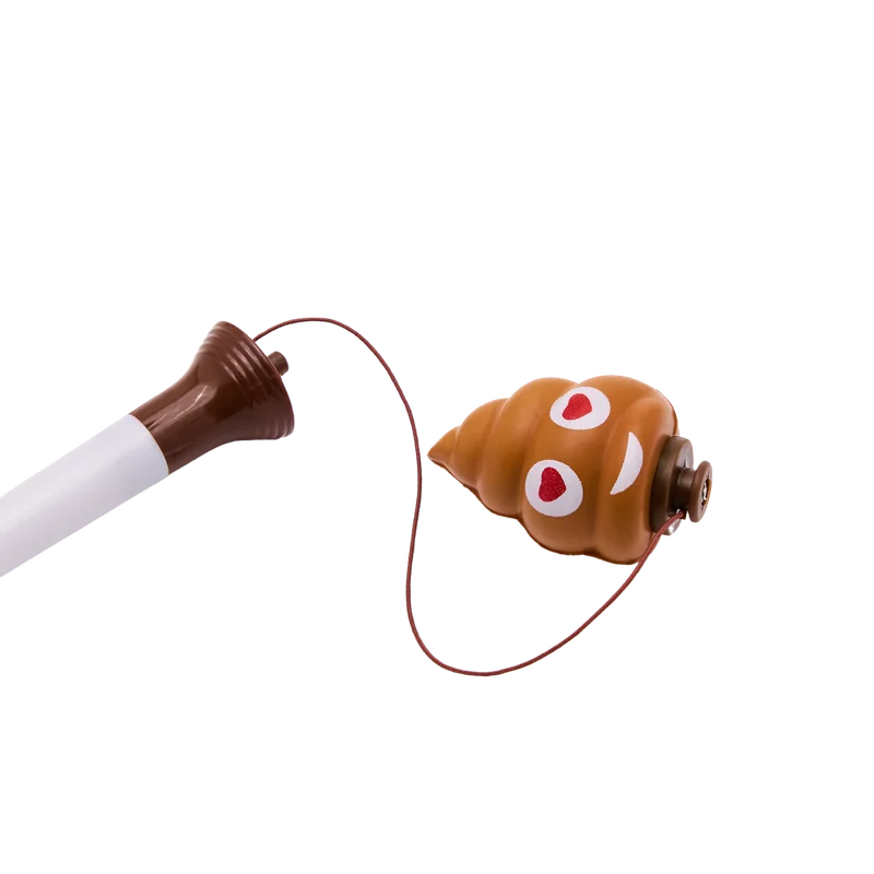 Kugelschreiber mit Emoji-Design (Braun/Weiß)