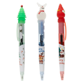 Kugelschreiber mit Leuchtfunktion und Weihnachtsmann-Design (Rot)