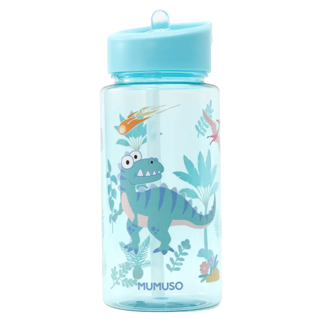 Kunststoff-Trinkflasche mit Dinosaurier-Design, 500 ml (Blau)