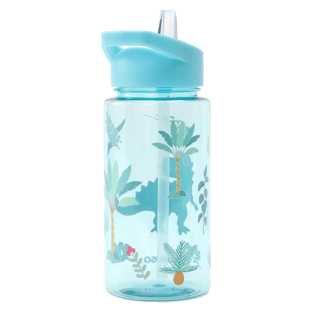 Kunststoff-Trinkflasche mit Dinosaurier-Design, 500 ml (Blau)