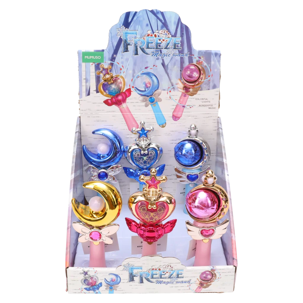 Kunststoff-Zauberstab mit Lichteffekt für Kinder (Pink/Blau/Gold)